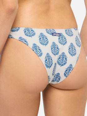 Fixed triangle bikini Gaia Lido with classic swim briefs and paisley print