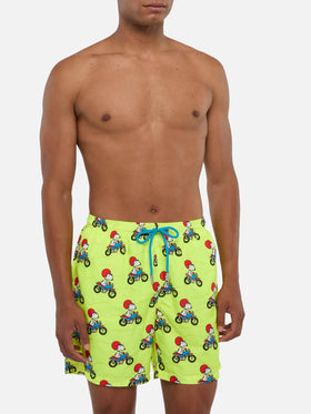 Man light fabric swim shorts with Snoopy print | PEANUTS® SPECIAL EDITION