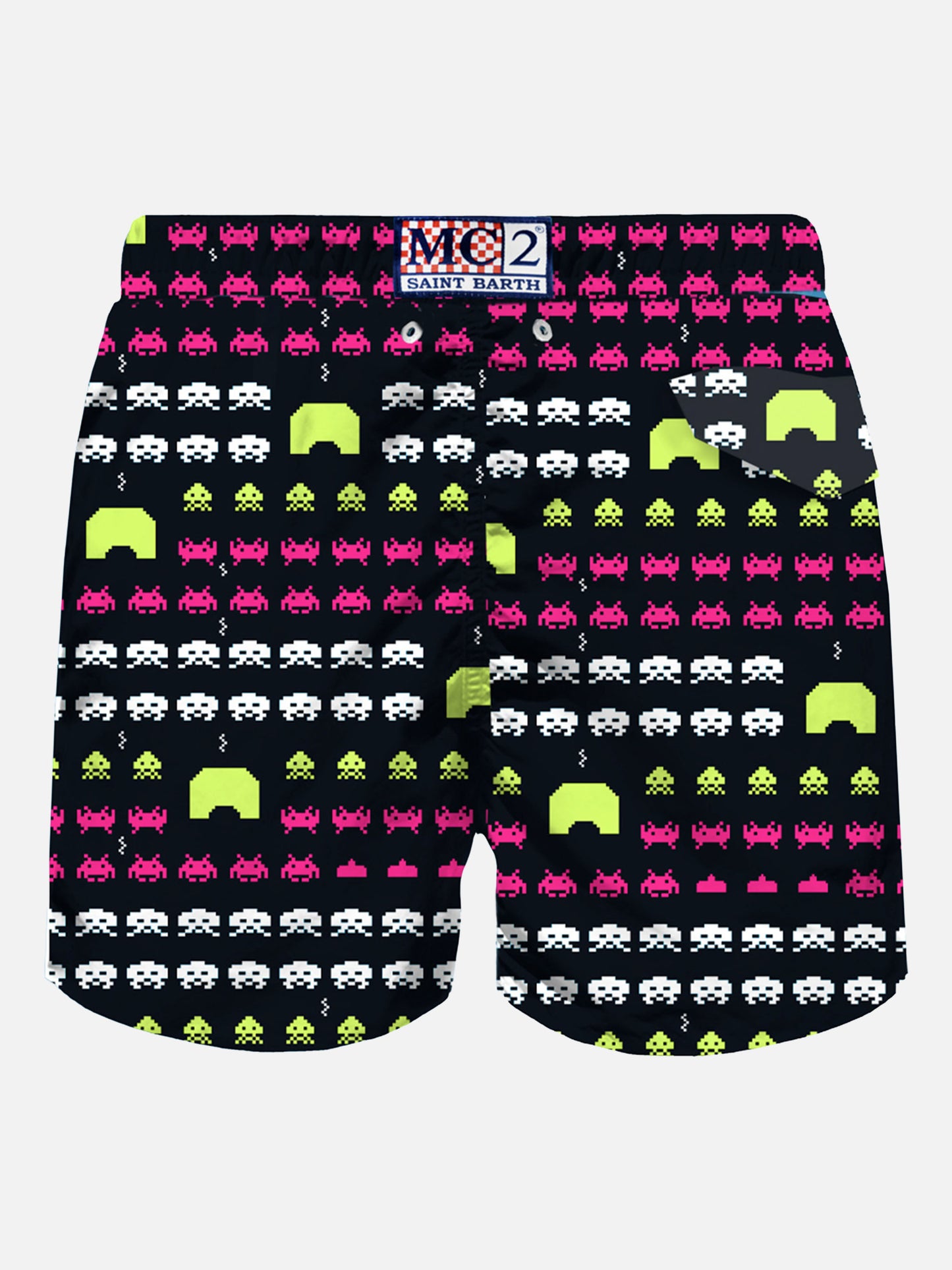 Herren-Badeshorts aus leichtem Stoff mit Weltraum-Print