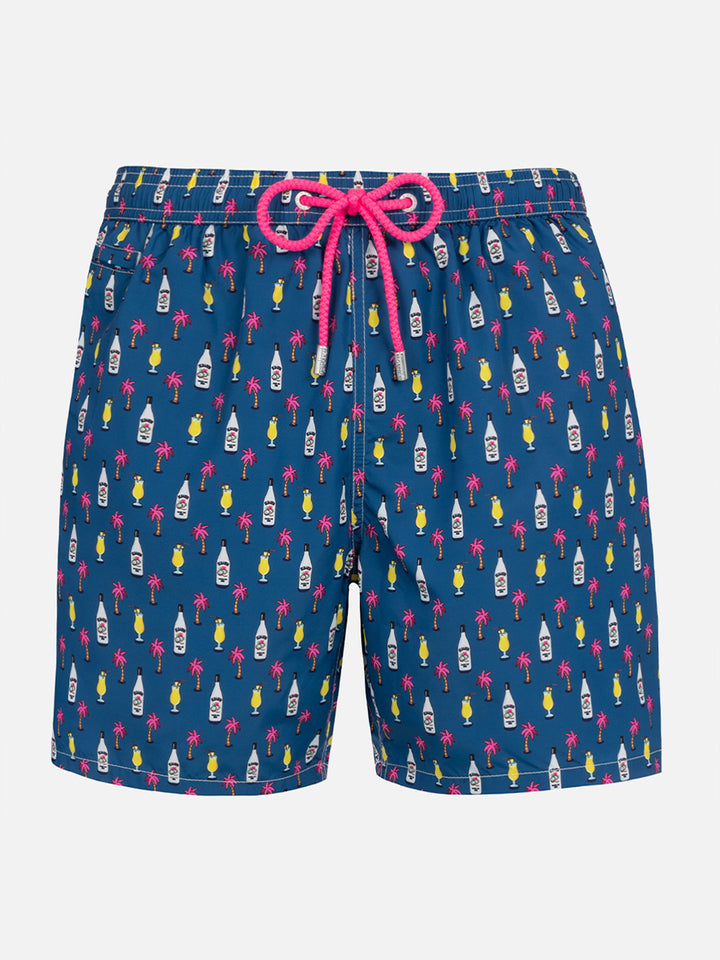 Man lightweight fabric swim-shorts Lighting Micro Fantasy with cocktail print - MC2 Saint Barth