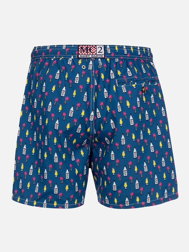 Man lightweight fabric swim-shorts Lighting Micro Fantasy with cocktail print - MC2 Saint Barth