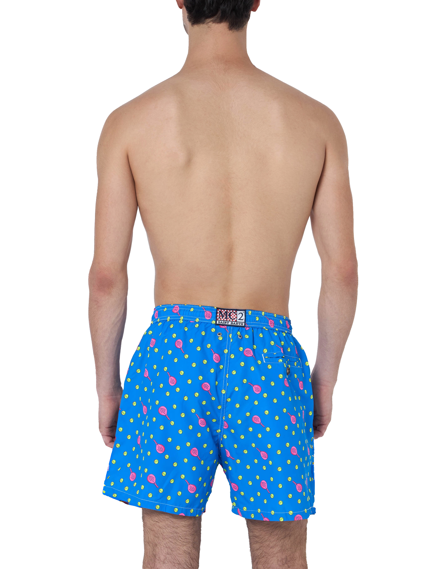 Man lightweight fabric swim-shorts Lighting Micro Fantasy with padel print - MC2 Saint Barth