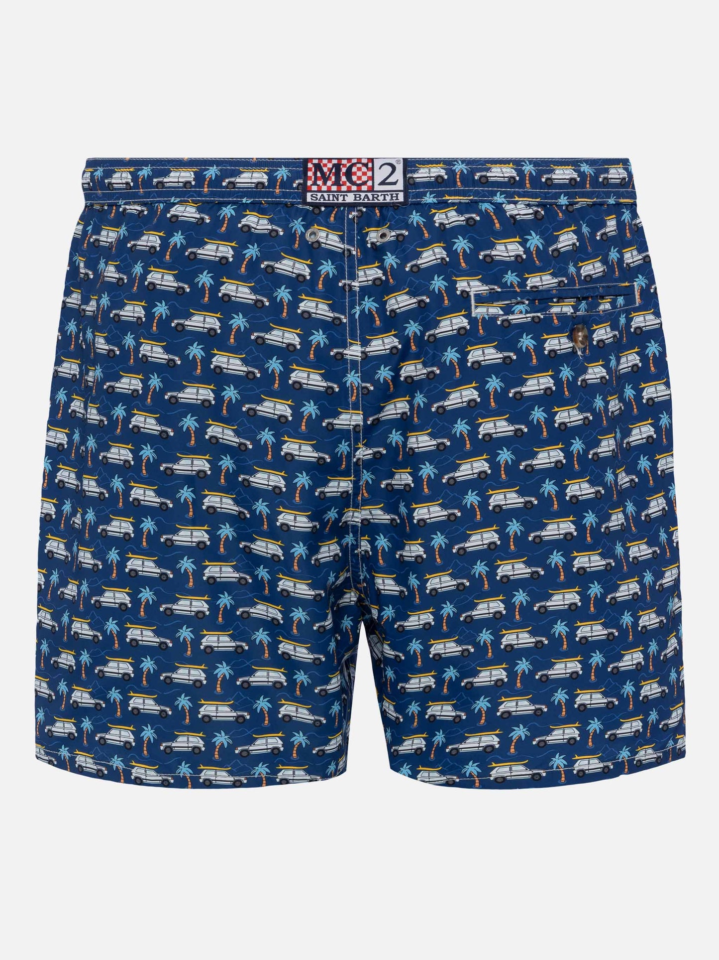 Badeshorts aus leichtem Stoff Lighting mit Panda-Auto-Aufdruck | FIAT SPECIAL EDITION