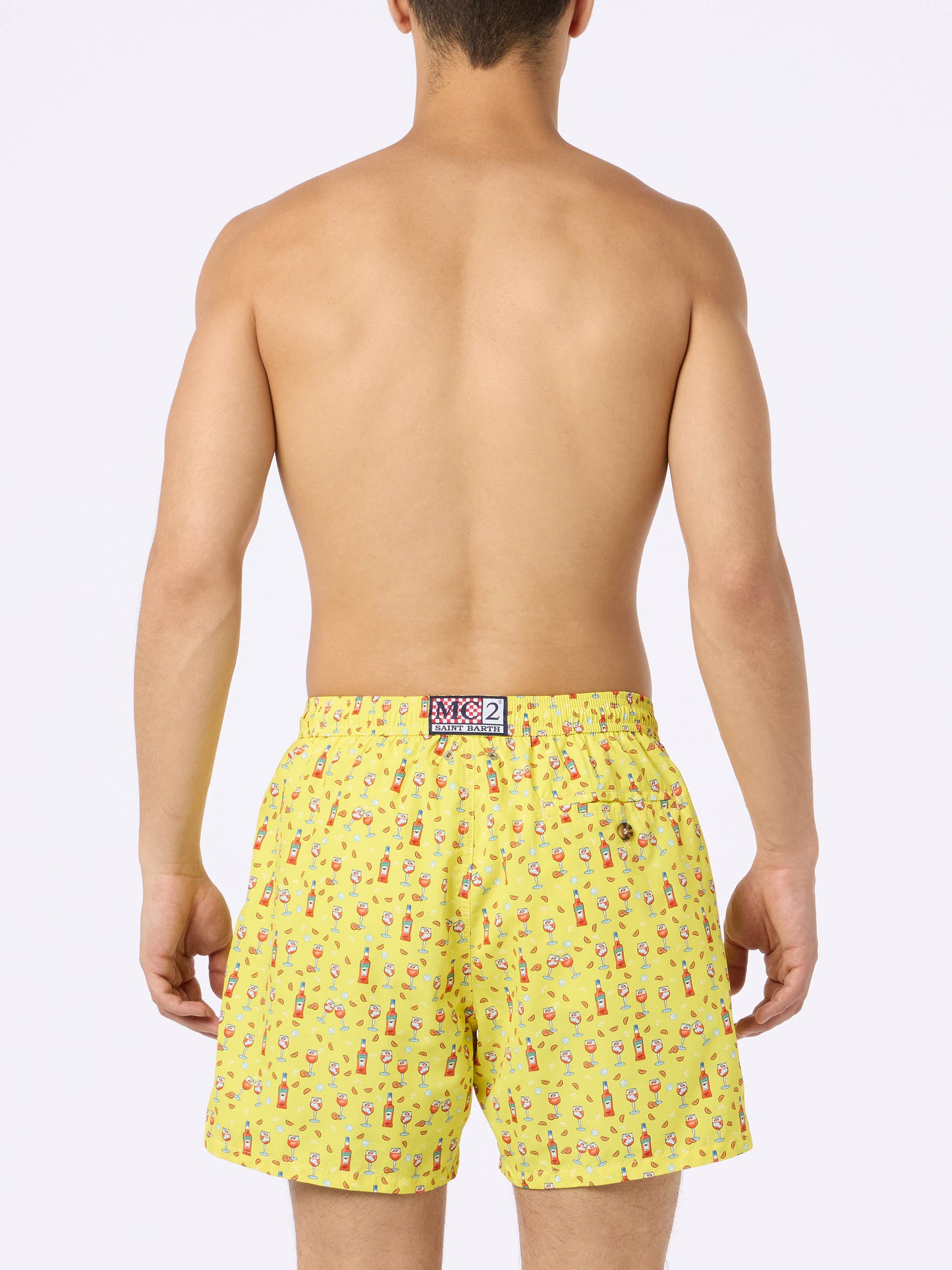 Man lightweight fabric swim-shorts Lighting Micro Fantasy with Aperol Spritz print | APEROL SPECIAL EDITION - MC2 Saint Barth