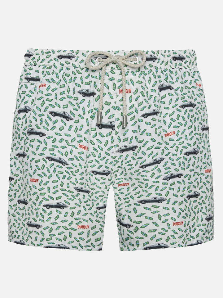 Lightweight fabric swim shorts Lighting with Diabolik print | DIABOLIK SPECIAL EDITION - MC2 Saint Barth
