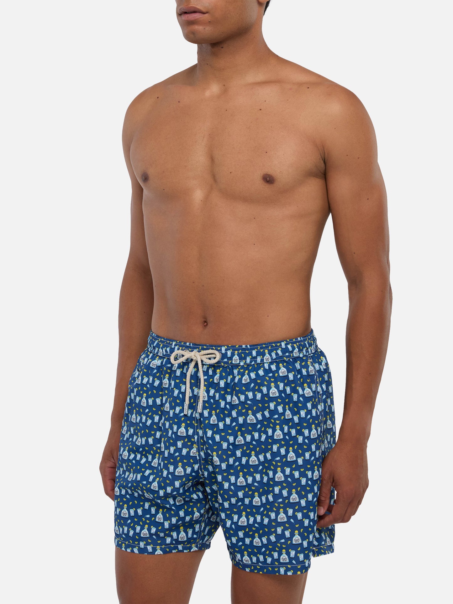 Herren-Badeshorts aus leichtem Stoff mit Tequila-Aufdruck