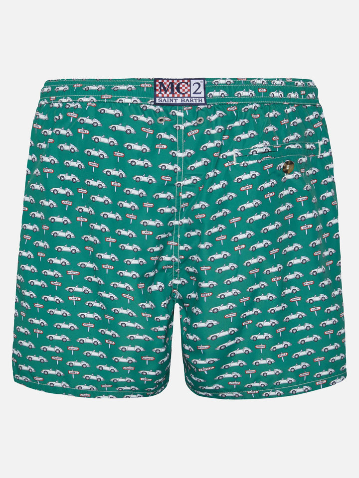 Lightweight fabric swim shorts Lighting with sporty car print - MC2 Saint Barth