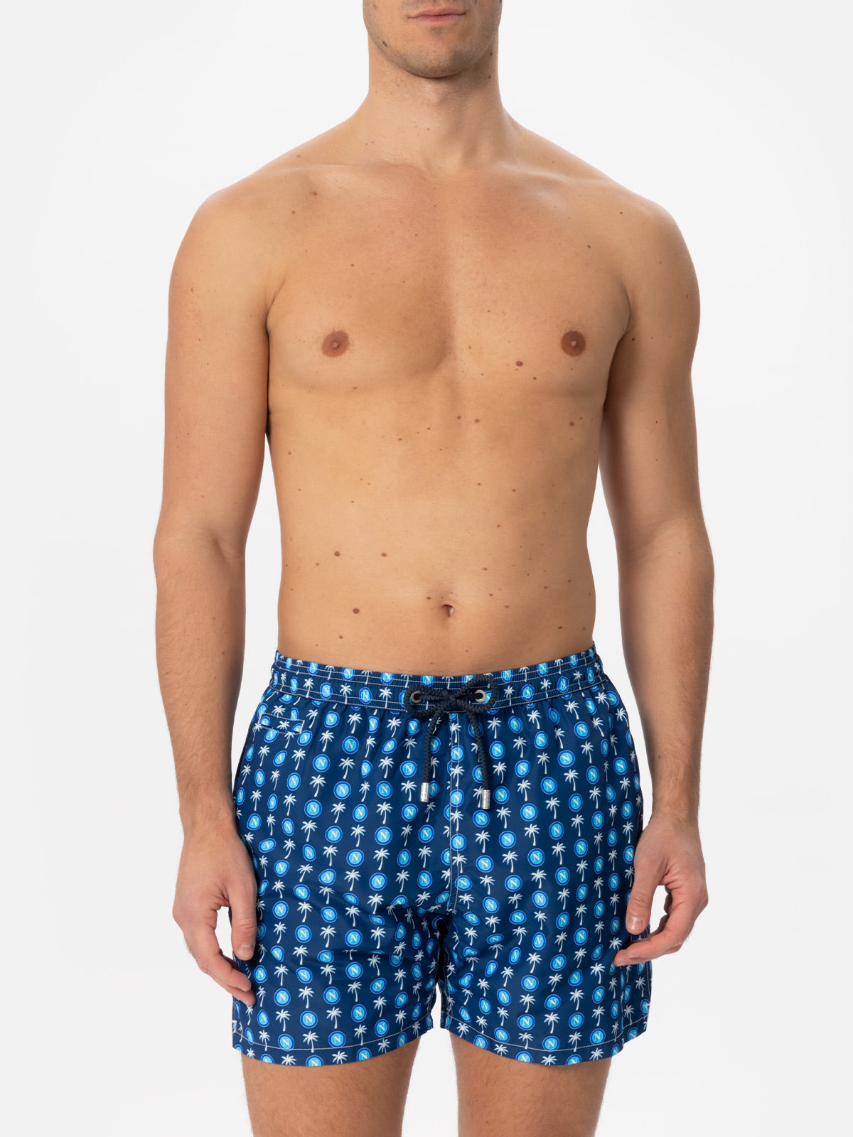 Man light fabric swim shorts with Napoli logo print | SSC NAPOLI SPECIAL EDITION - MC2 Saint Barth