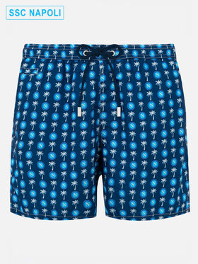 Man light fabric swim shorts with Napoli logo print | SSC NAPOLI SPECIAL EDITION