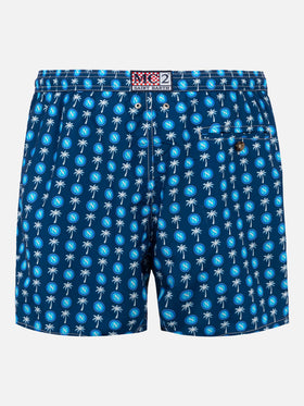 Man light fabric swim shorts with Napoli logo print | SSC NAPOLI SPECIAL EDITION