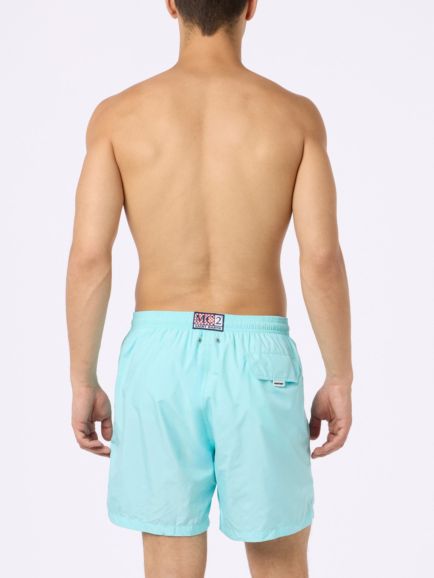 Man lightweight fabric water green swim shorts Lighting Pantone | PANTONE® SPECIAL EDITION - MC2 Saint Barth