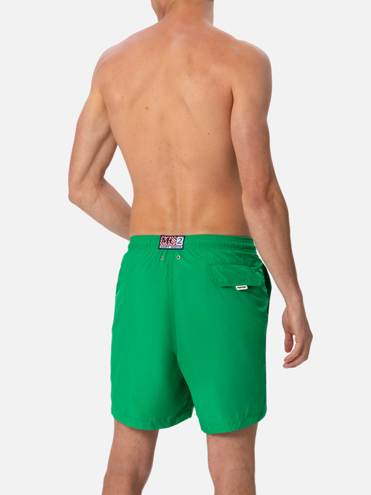 Man lightweight fabric grass green swim-shorts Lighting Pantone | PANTONE® SPECIAL EDITION - MC2 Saint Barth