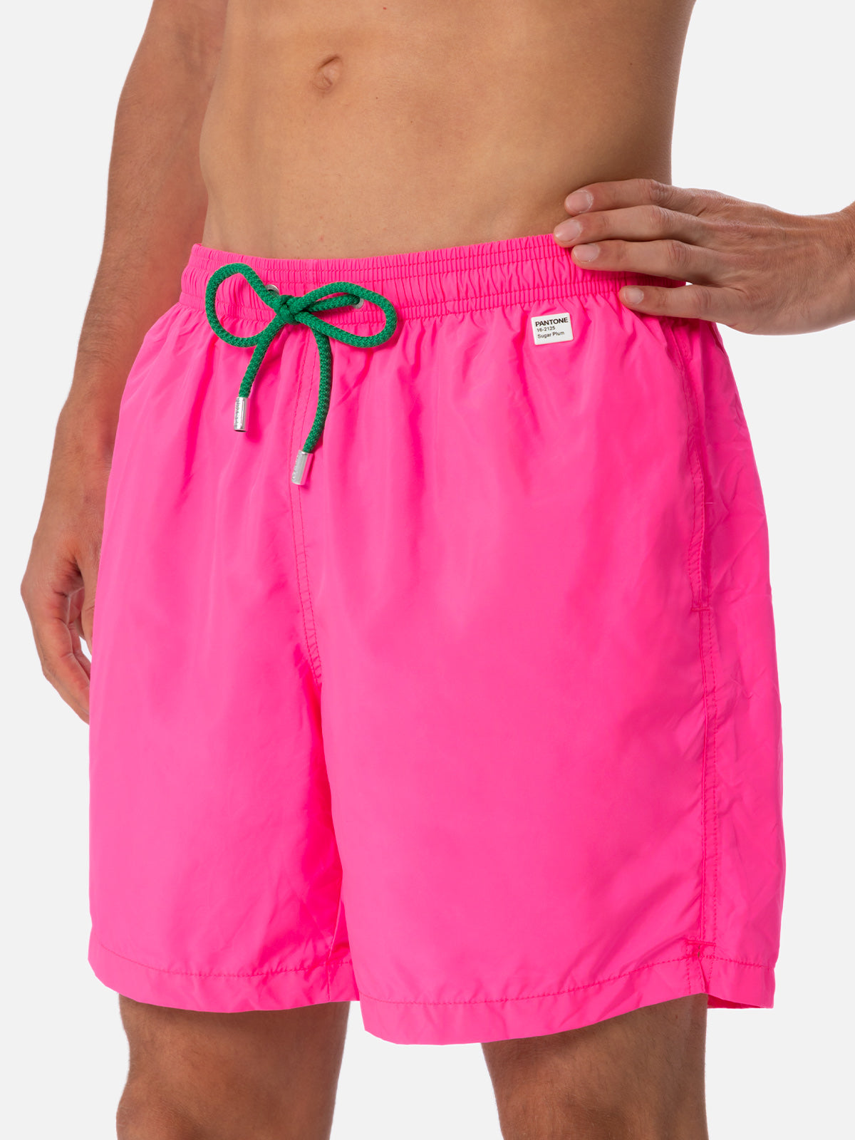 Man lightweight fabric fluo pink swim shorts Lighting Pantone | PANTONE® SPECIAL EDITION - MC2 Saint Barth