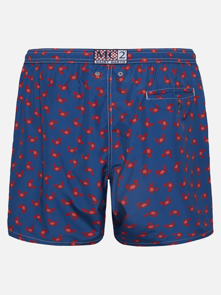Lightweight fabric swim-shorts Lighting 70 with crabs print - MC2 Saint Barth