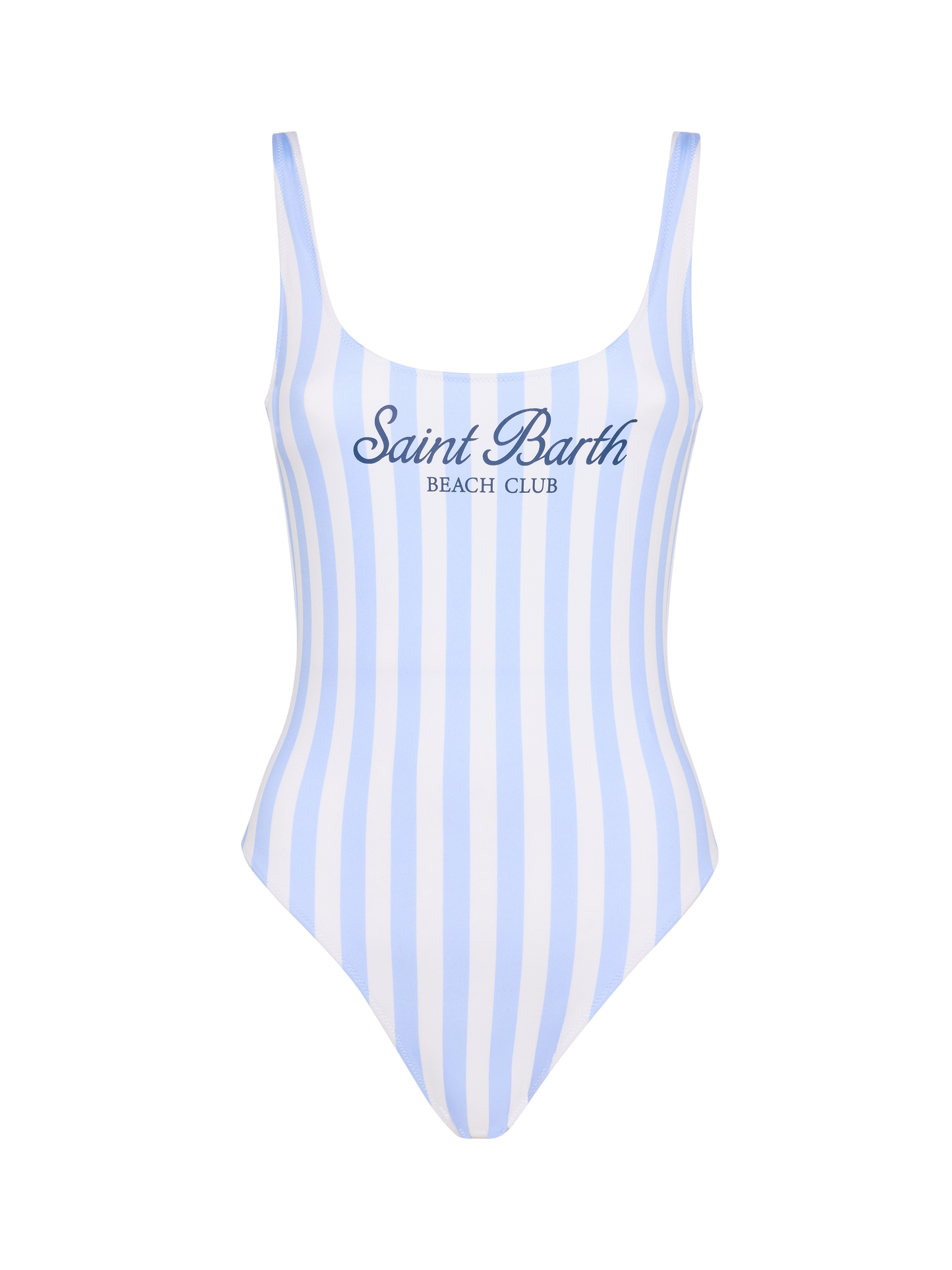 Lora scoopback one-piece swimsuit with striped print - MC2 Saint Barth