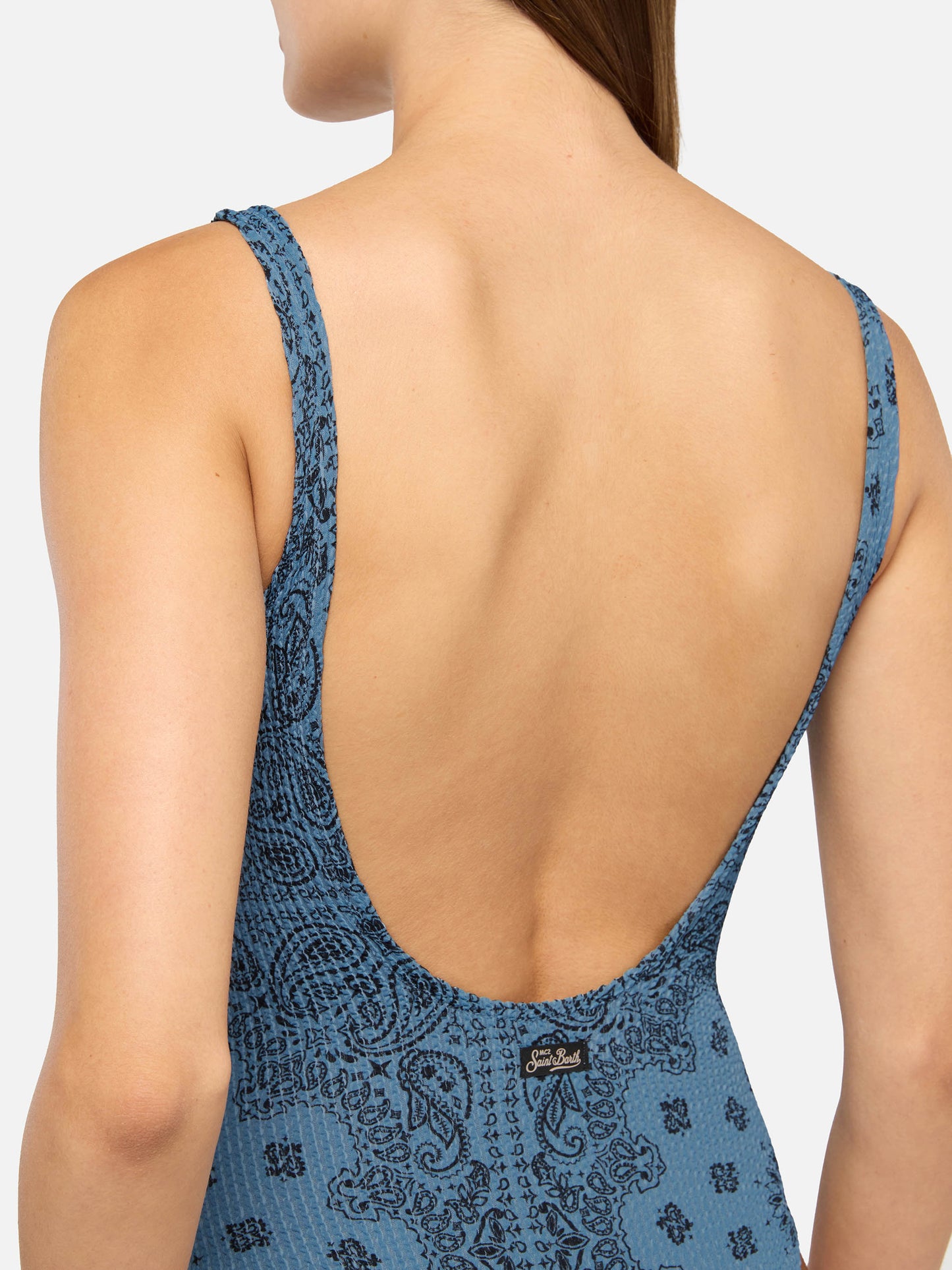 Lora crinkle one-piece swimsuit with bandanna print