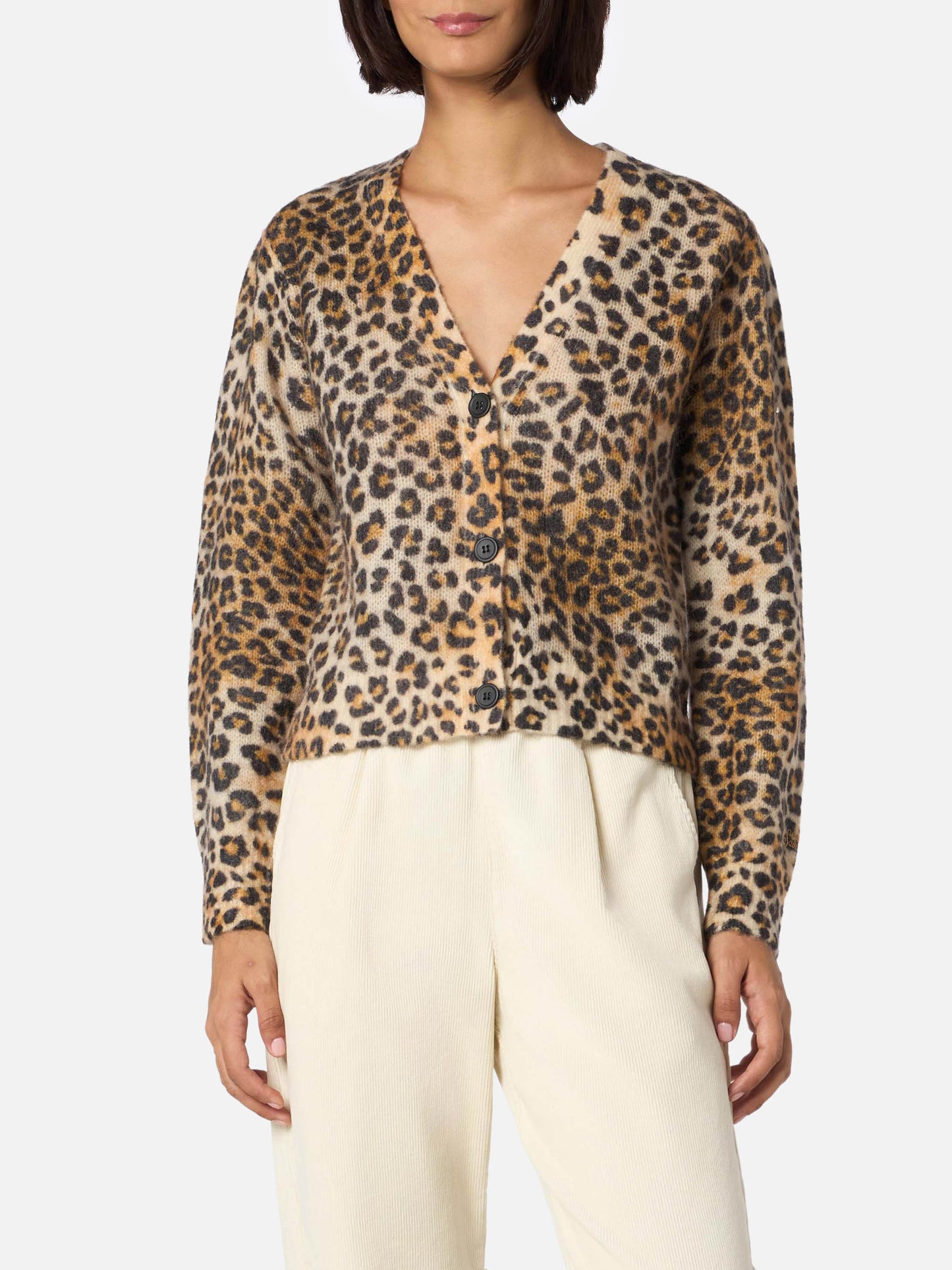 Woman cardigan Lyza with animalier print