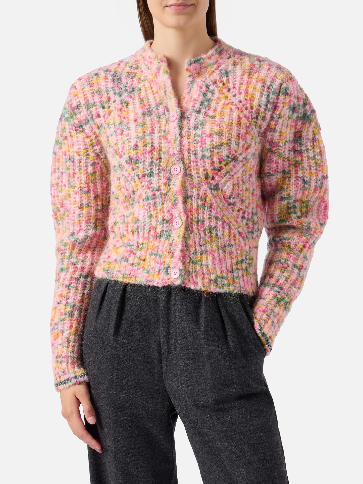 Cardigan Mabelle in filato mouliné multicolore