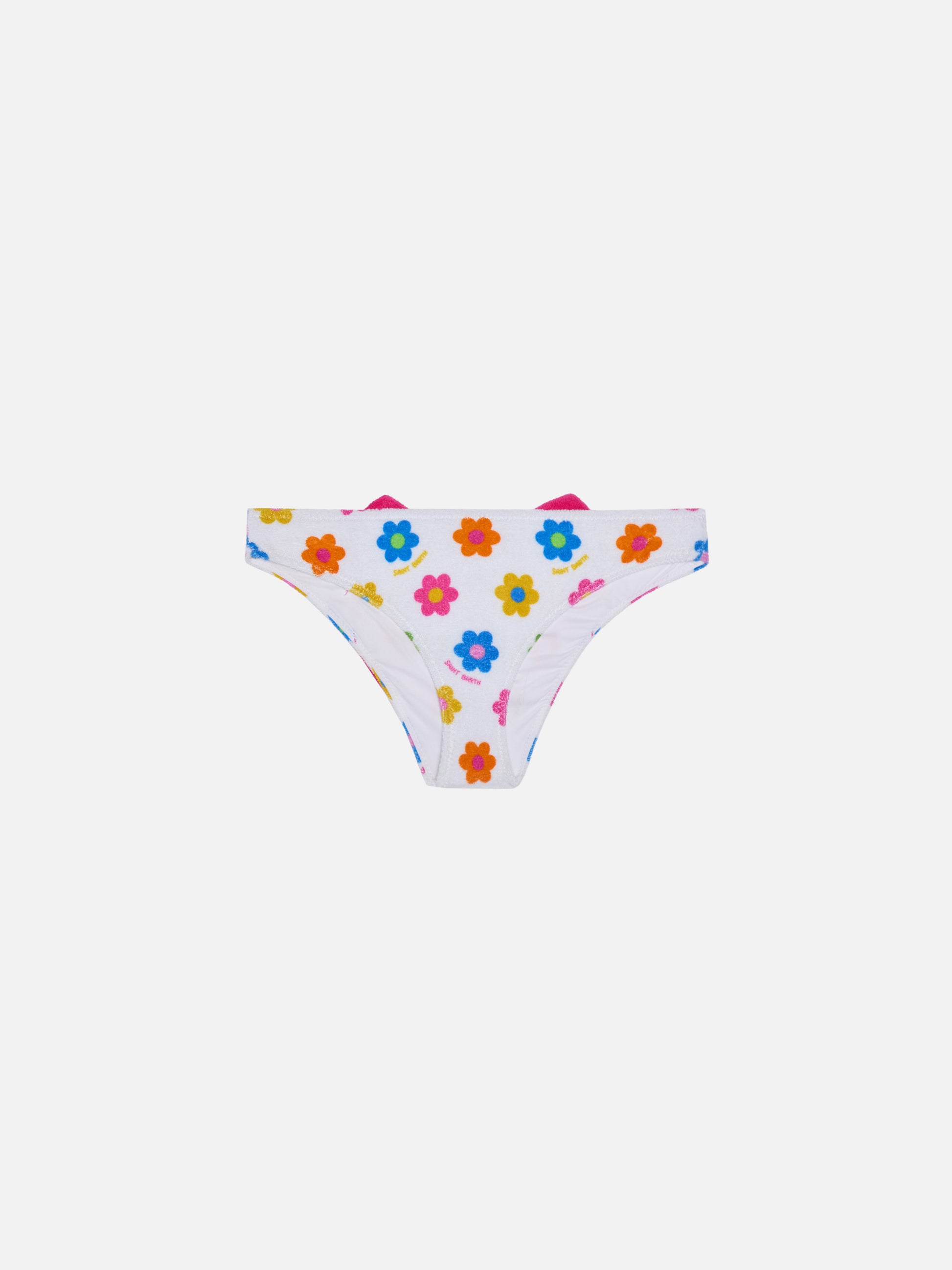 Girl terry swim briefs with daisy print - MC2 Saint Barth