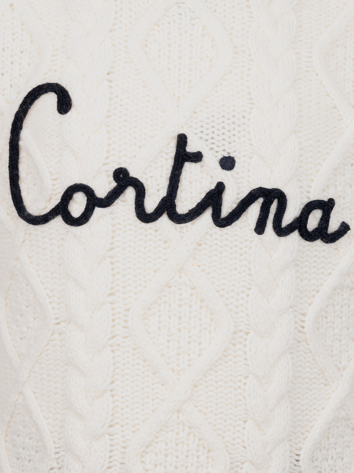 Girl cable knit sweater Malmo with Cortina embroidery - MC2 Saint Barth