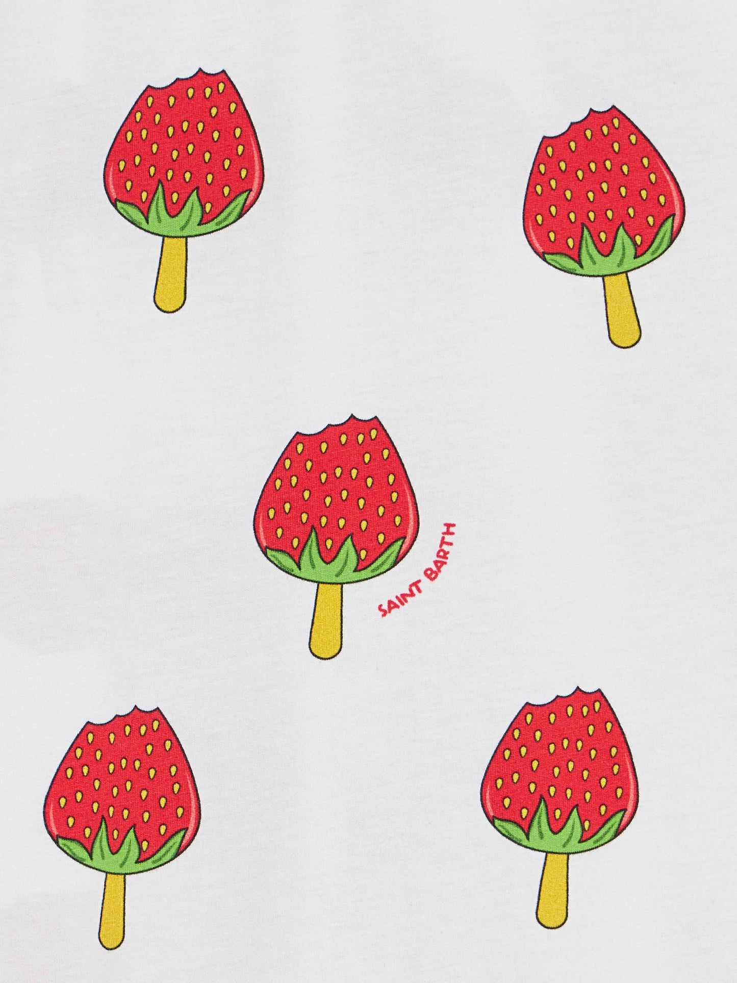 Girl cotton dress Masha with strawberry popsicle print - MC2 Saint Barth