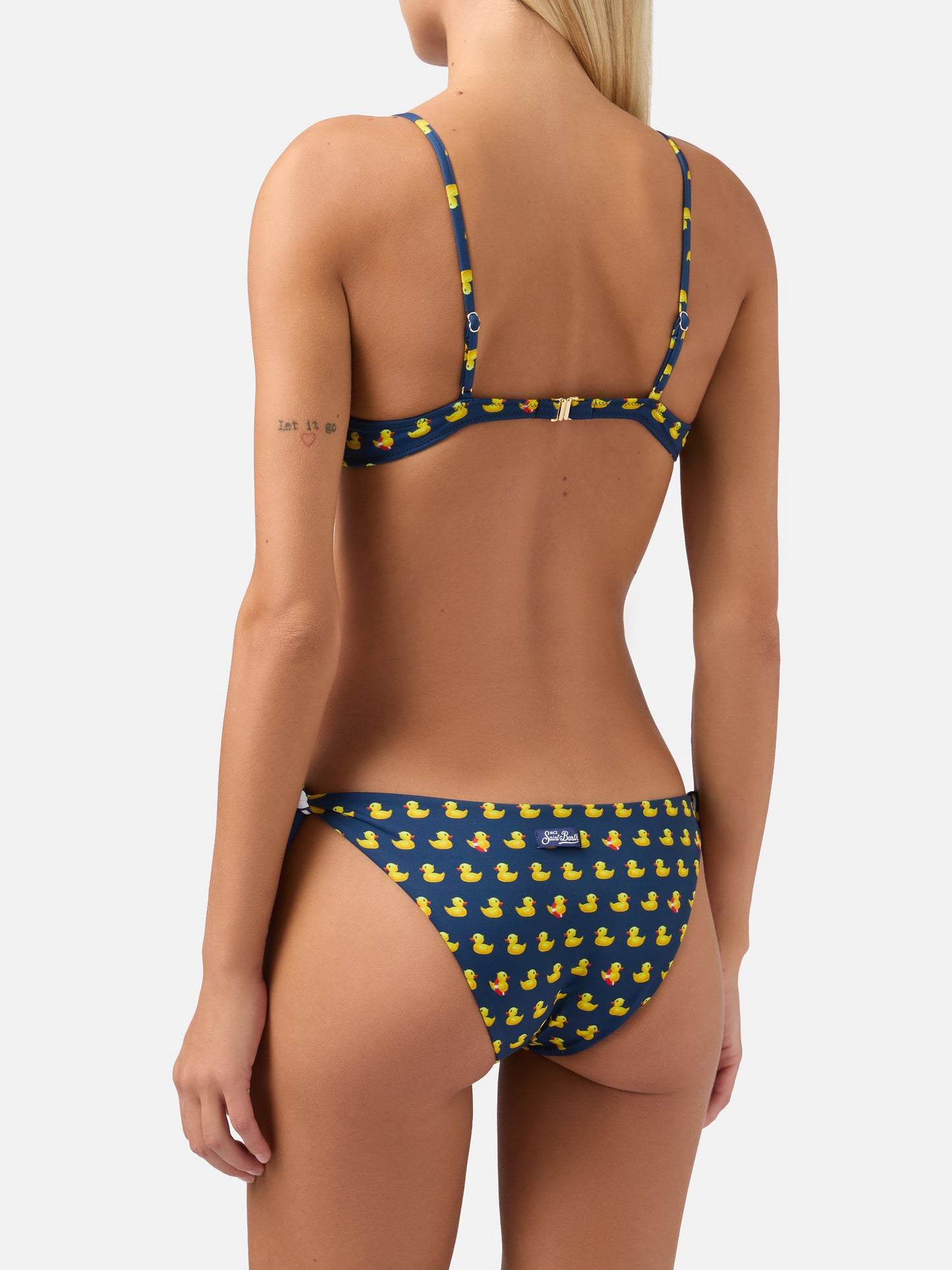Bikini a bralette con scollo a V da donna May Yali con stampa paperelle