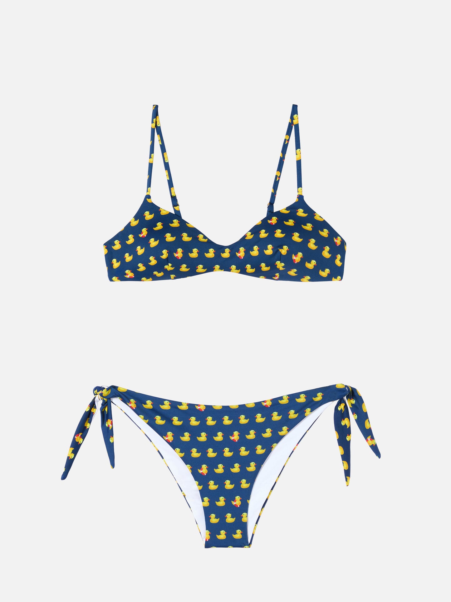 Bikini a bralette con scollo a V da donna May Yali con stampa paperelle