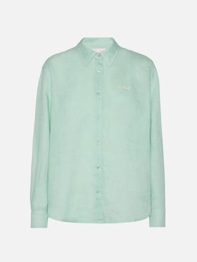 Klassisches Leinenhemd Meredith mit Saint Barth-Stickerei