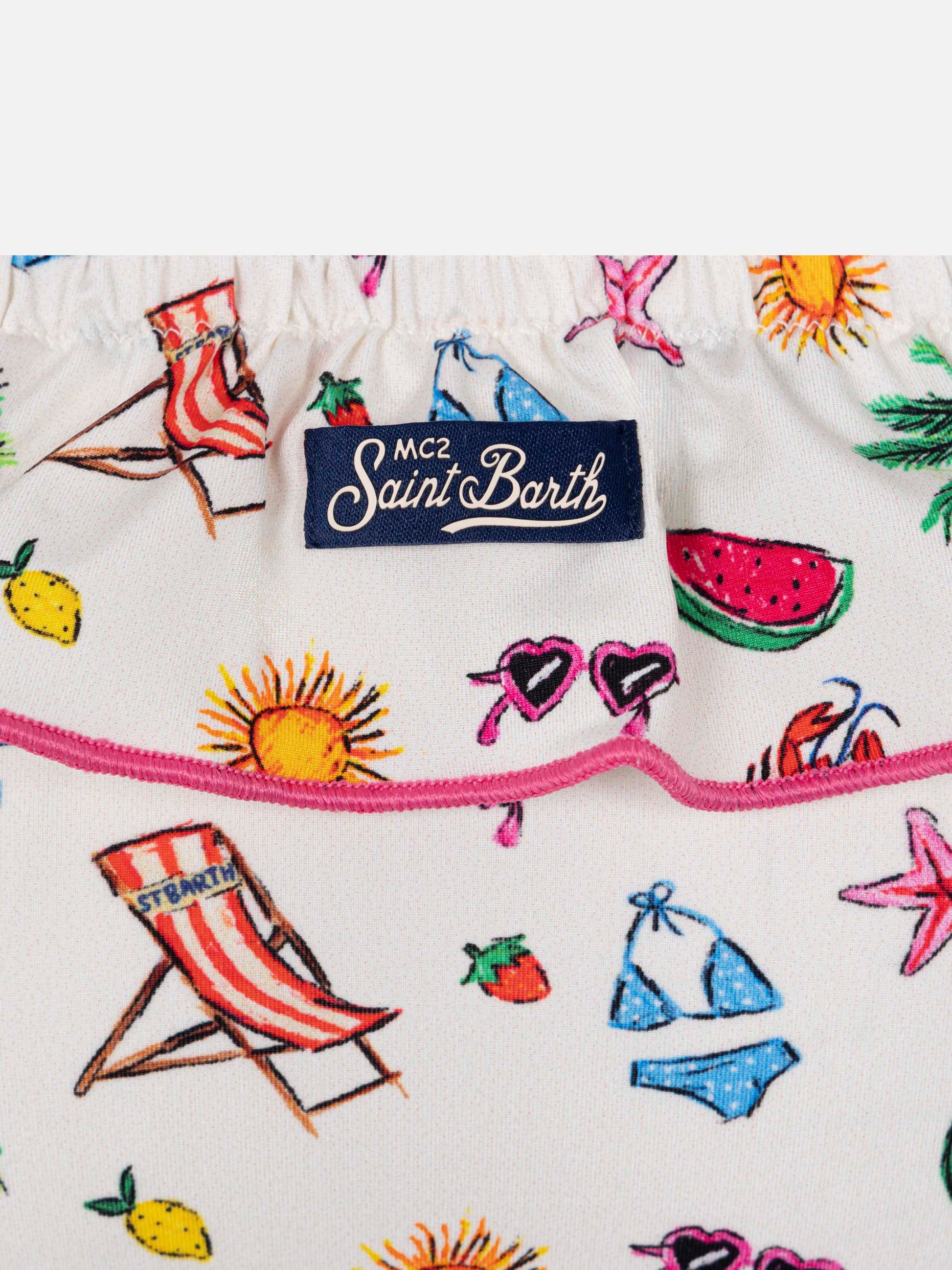 Melie smocked point embroidery bikini with ruffle - MC2 Saint Barth