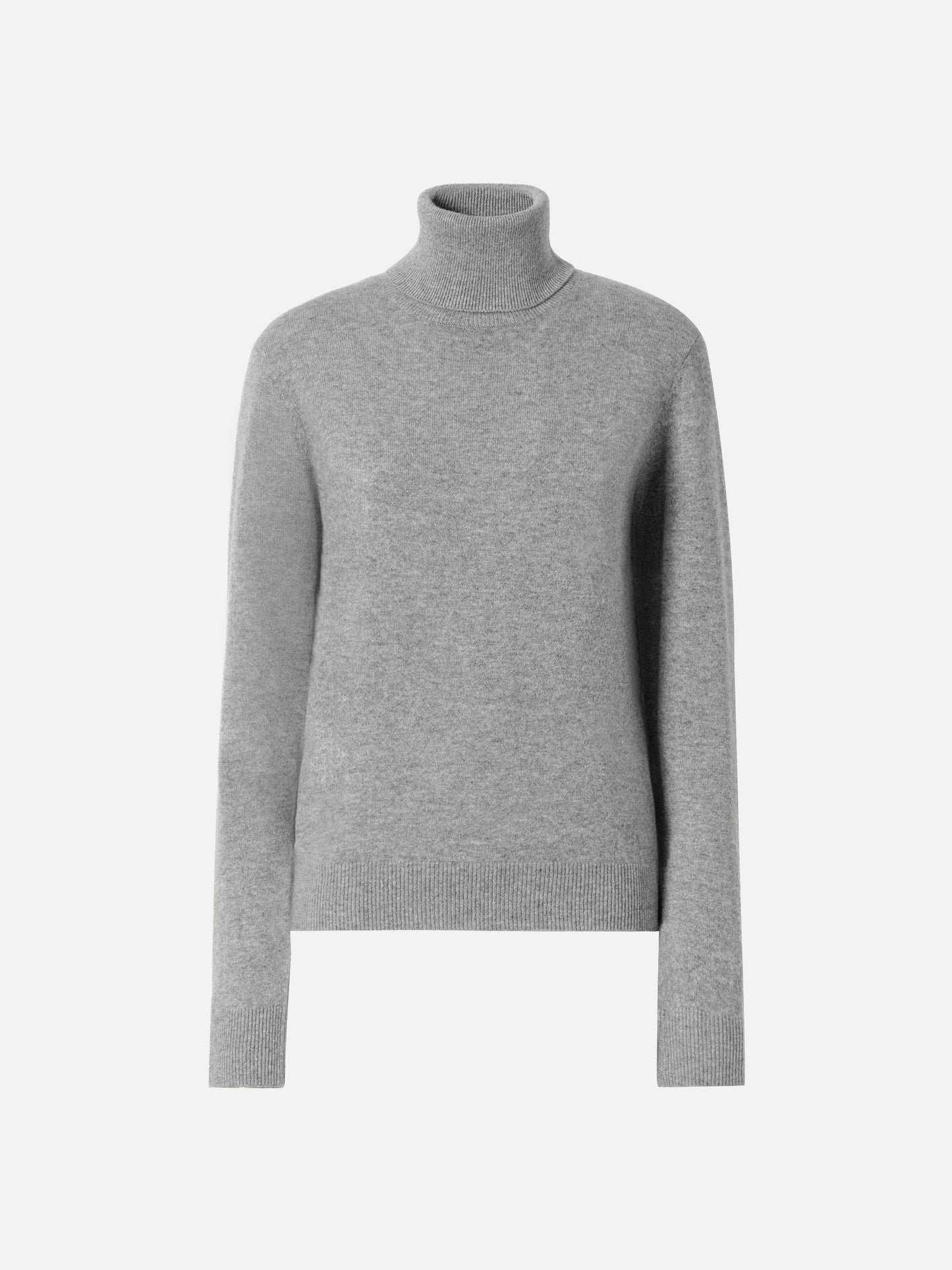 Moody turtleneck sweater in cashmere in grey melange with St. Barth embroidery