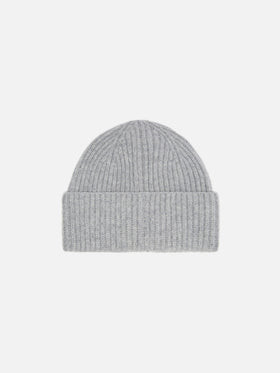 Moss Beanie in melange grey 100% WOOL with St. Barth embroidery
