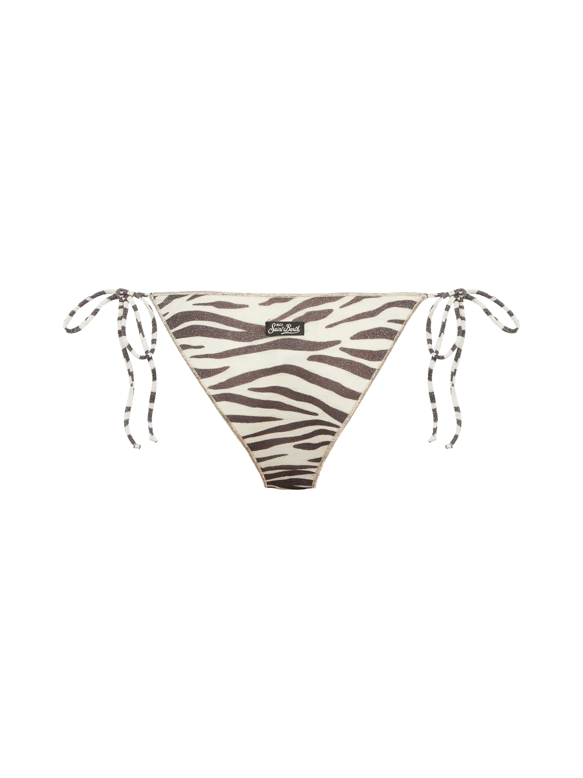 Marielle lurex classic swim briefs with zebra print - MC2 Saint Barth