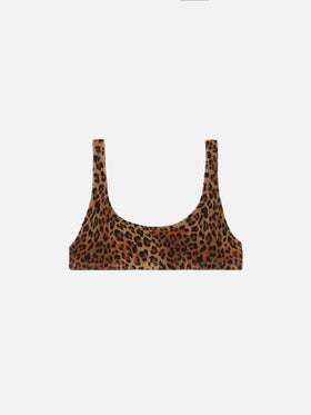 Naima – Klassisches Crinkle-Bralette-Oberteil mit Animalprint