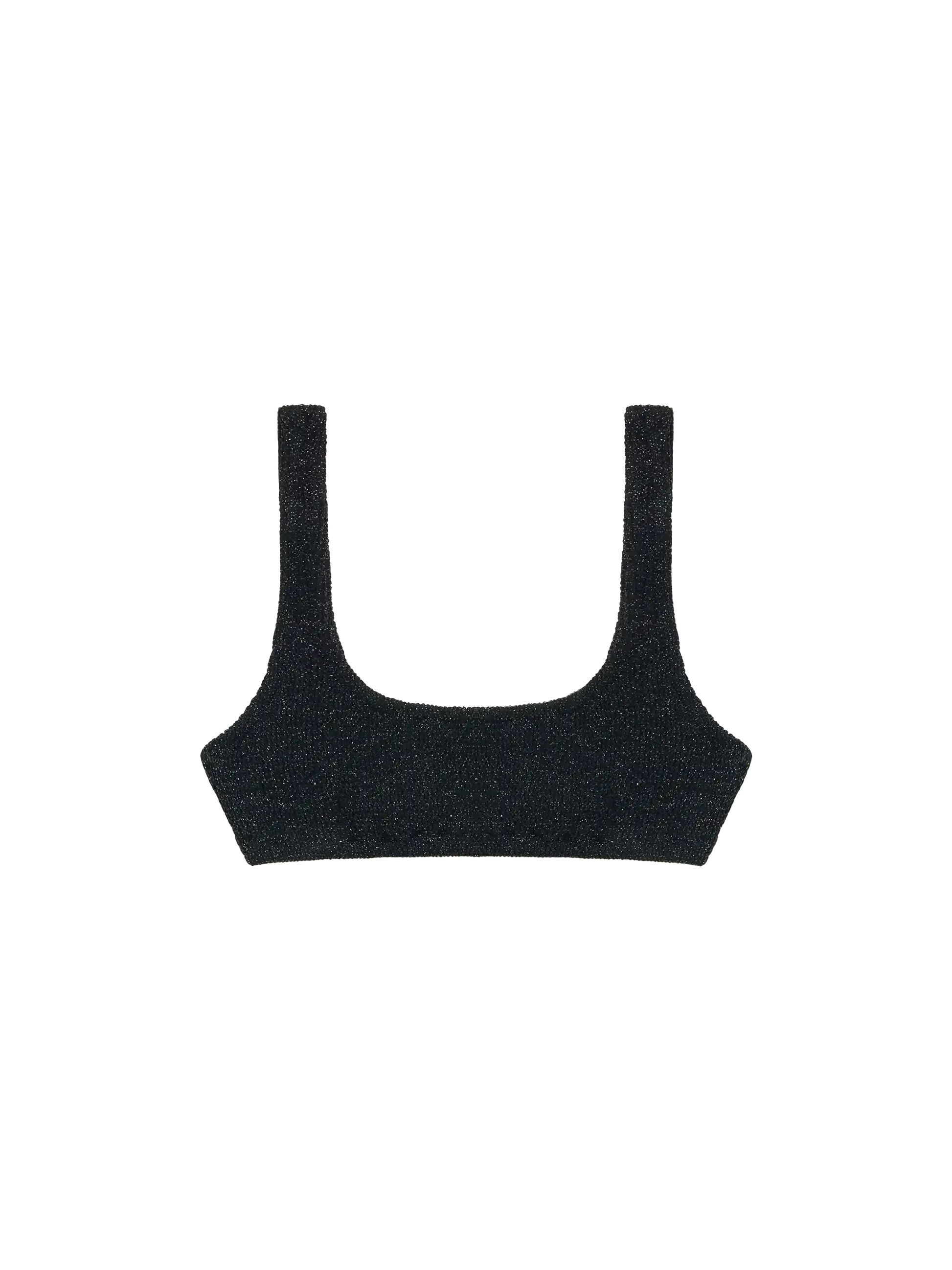 Naima black lurex crinkle classic bralette top - MC2 Saint Barth