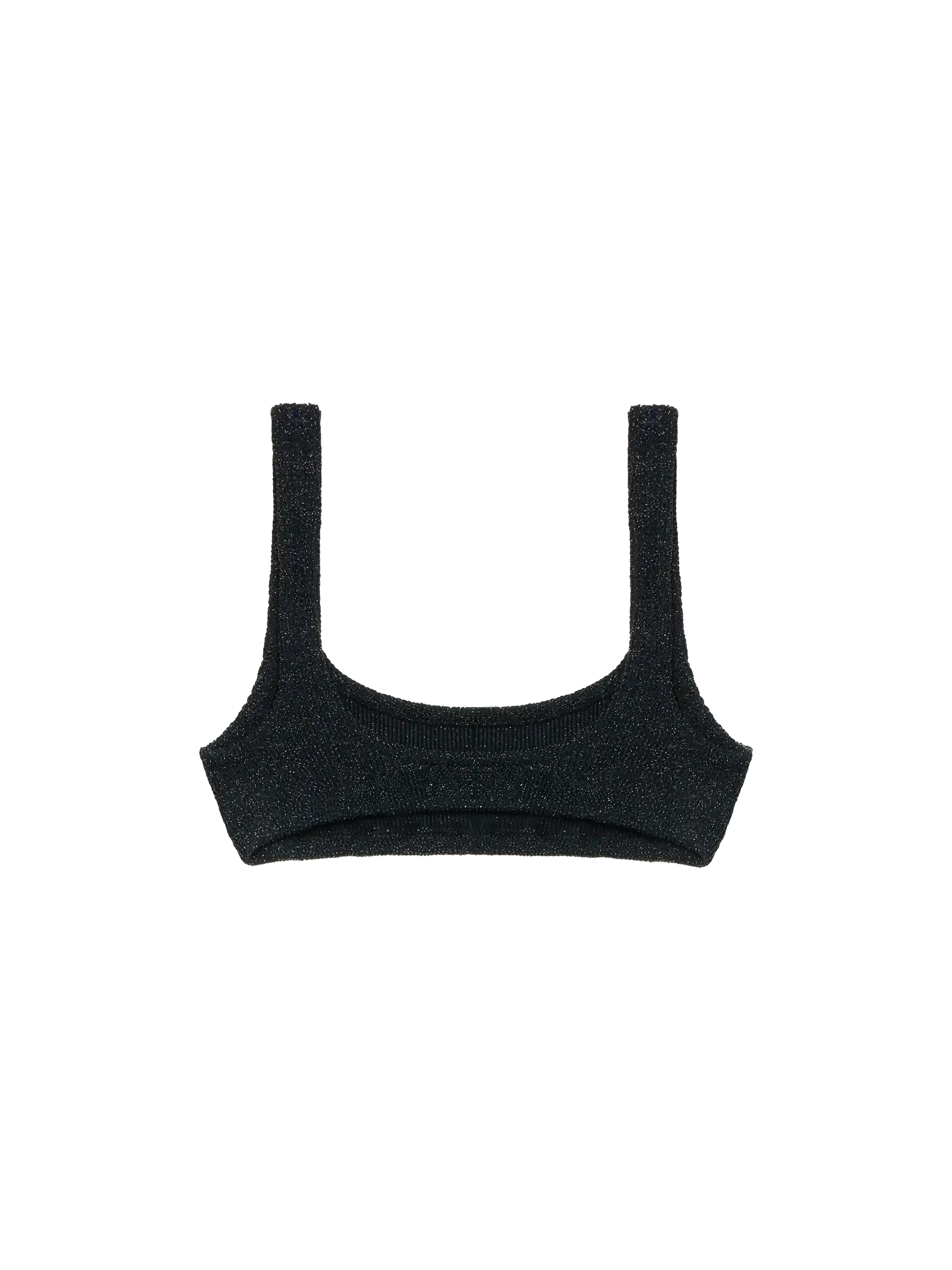 Naima black lurex crinkle classic bralette top - MC2 Saint Barth