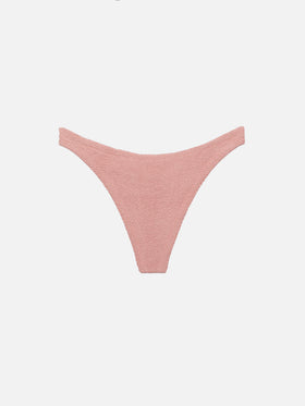 Naomi – Cheeky-Badeslip in Pink mit Crinkle-Effekt