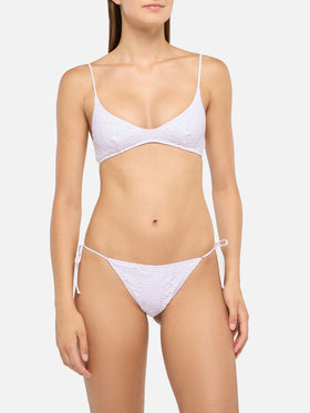 Klassische Badehose aus weißer Sangallo-Spitze von Marielle - U-Ausschnitt-Bralette aus weißer Sangallo-Spitze von Paloma