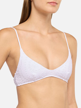 Klassische Badehose aus weißer Sangallo-Spitze von Marielle - U-Ausschnitt-Bralette aus weißer Sangallo-Spitze von Paloma