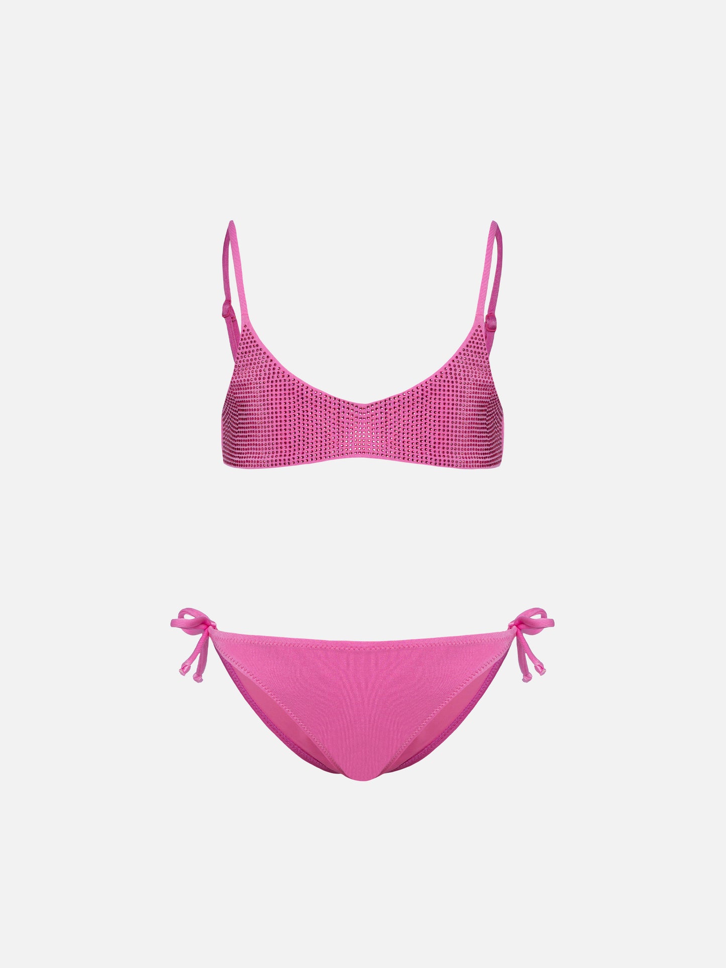 Paloma Jr pink bralette bikini with rhinestones - MC2 Saint Barth