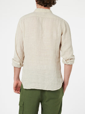 Man off-white linen shirt Pamplona - MC2 Saint Barth