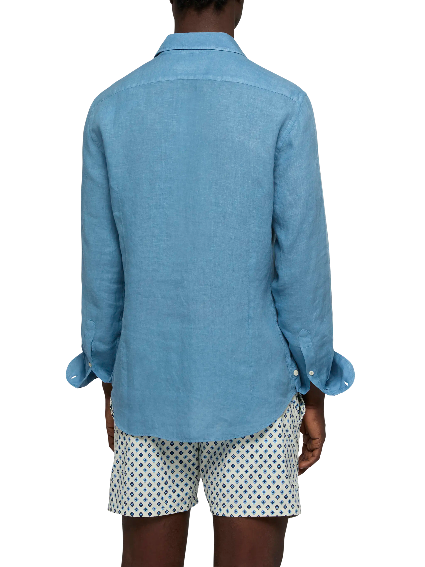 Dusty blue linen shirt Pamplona - MC2 Saint Barth