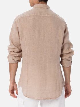 Herren beiges Leinenhemd Pamplona