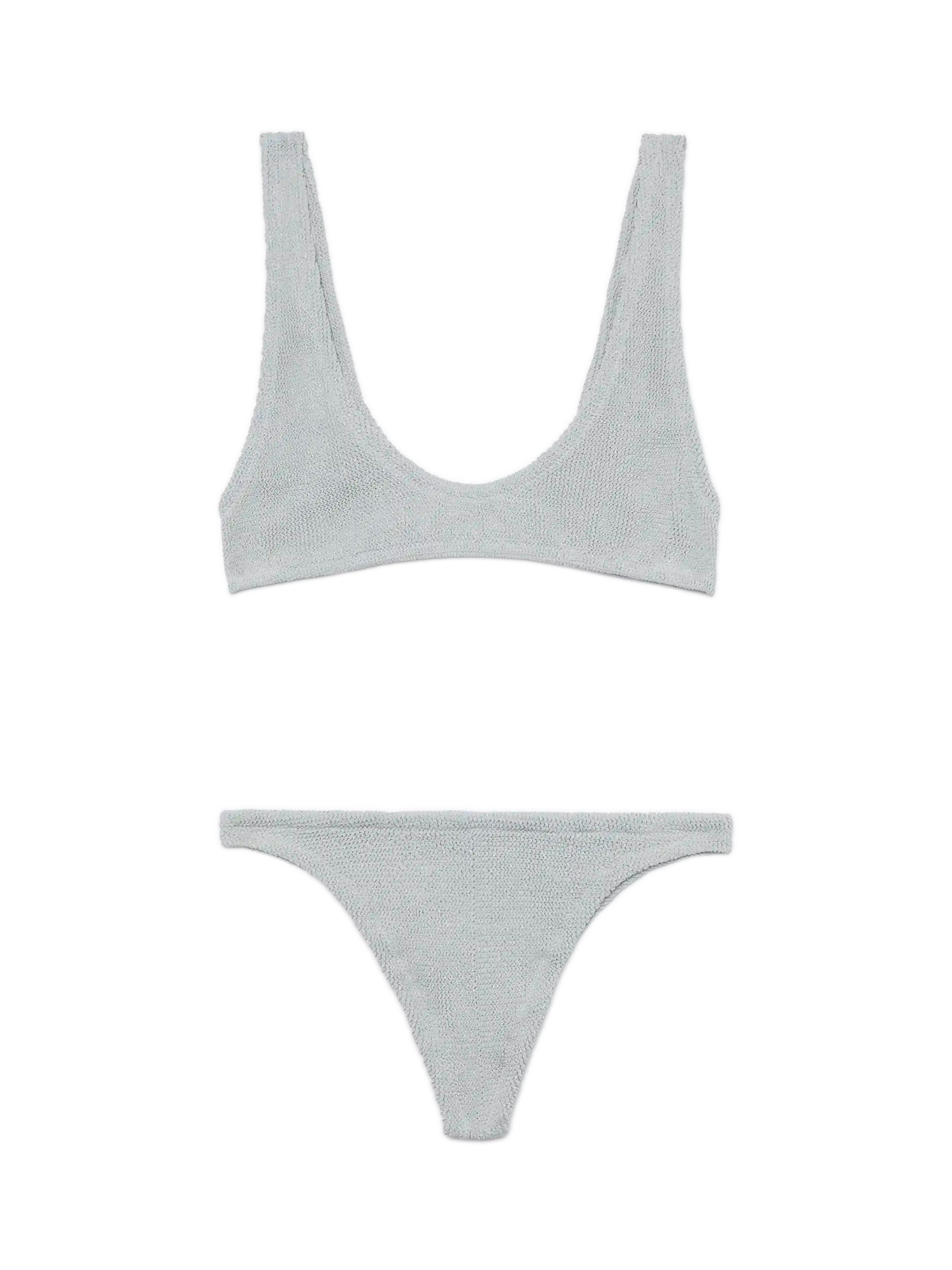 Lurex silver tiny crinkle bralette Pamy Naomi - MC2 Saint Barth