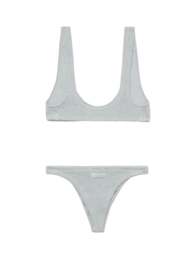 Lurex silver tiny crinkle bralette Pamy Naomi - MC2 Saint Barth