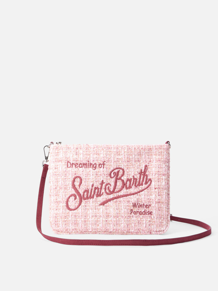 Pink tweed Parisienne pouch with chain - MC2 Saint Barth