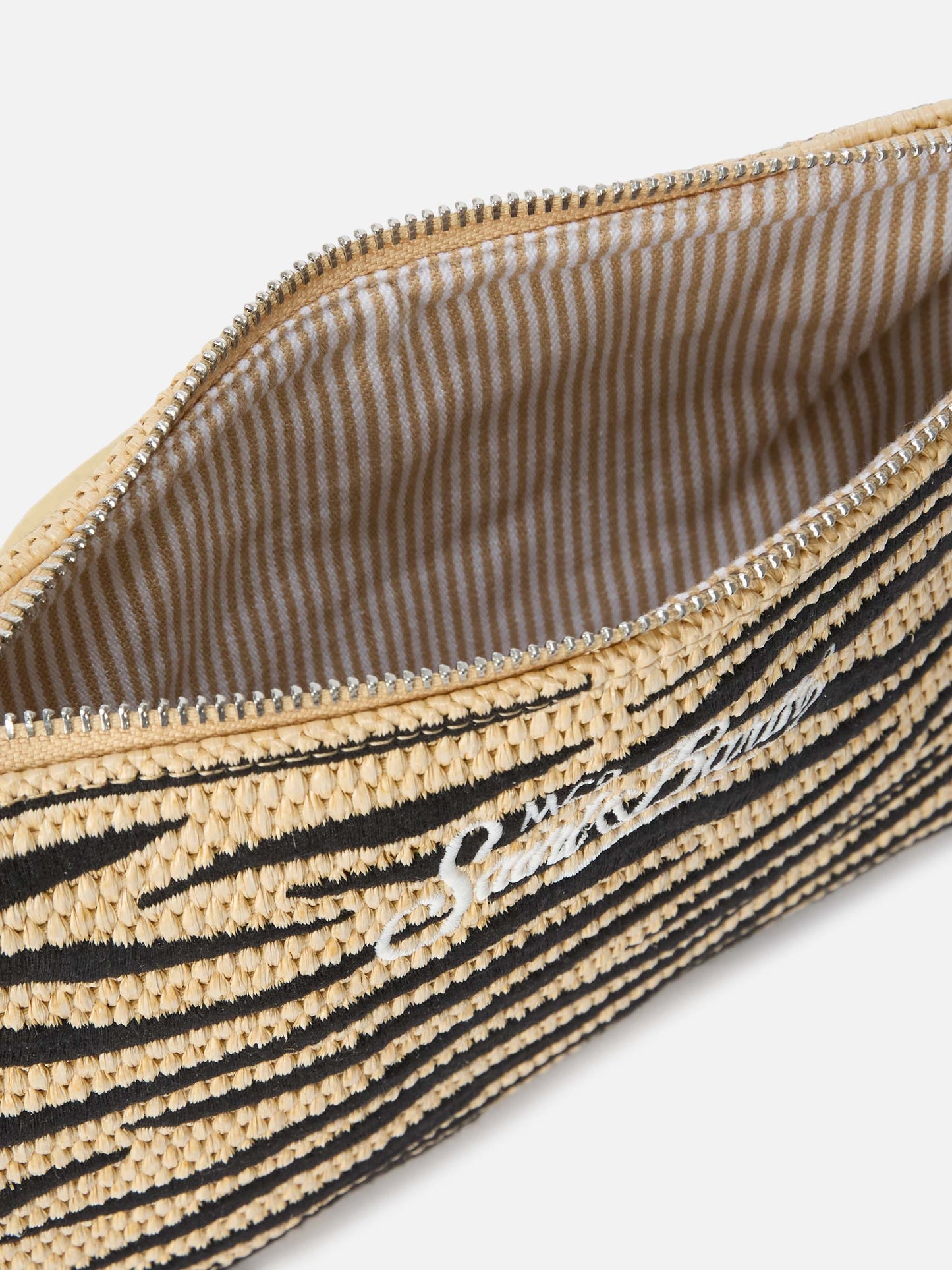 Pochette zèbre brodée Parisienne avec bandoulière amovible