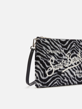 Parisienne Crossbody Bag in zebra wool blend