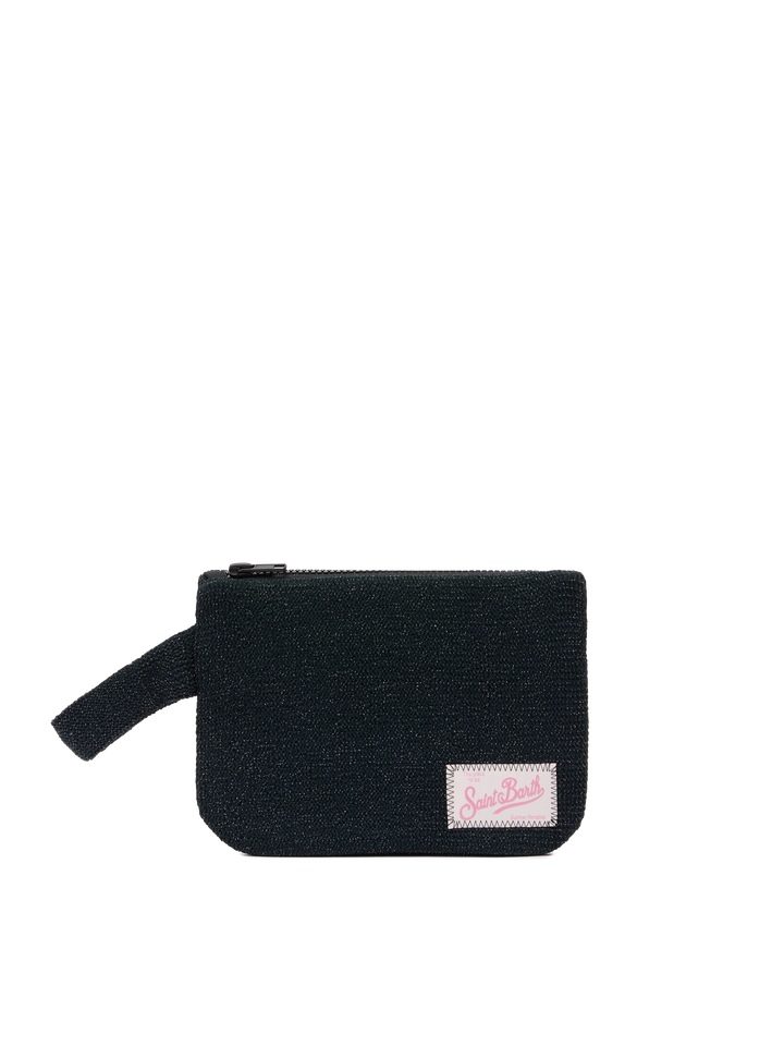 Schwarze Pochette aus Crinkle-Lurex von Pareasy
