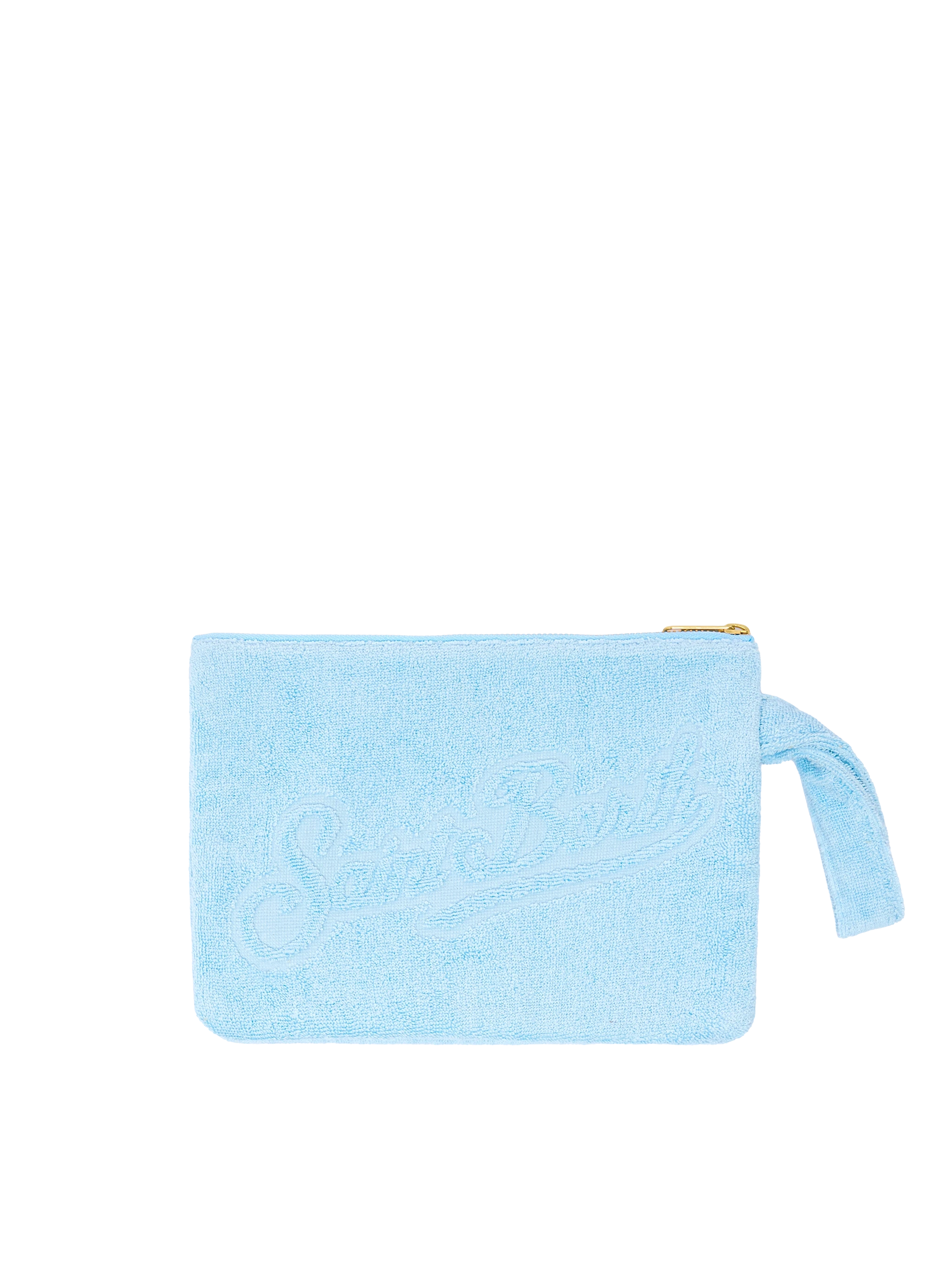 Light blue Pareasy pochette with jacquard Saint Barth logo - MC2 Saint Barth