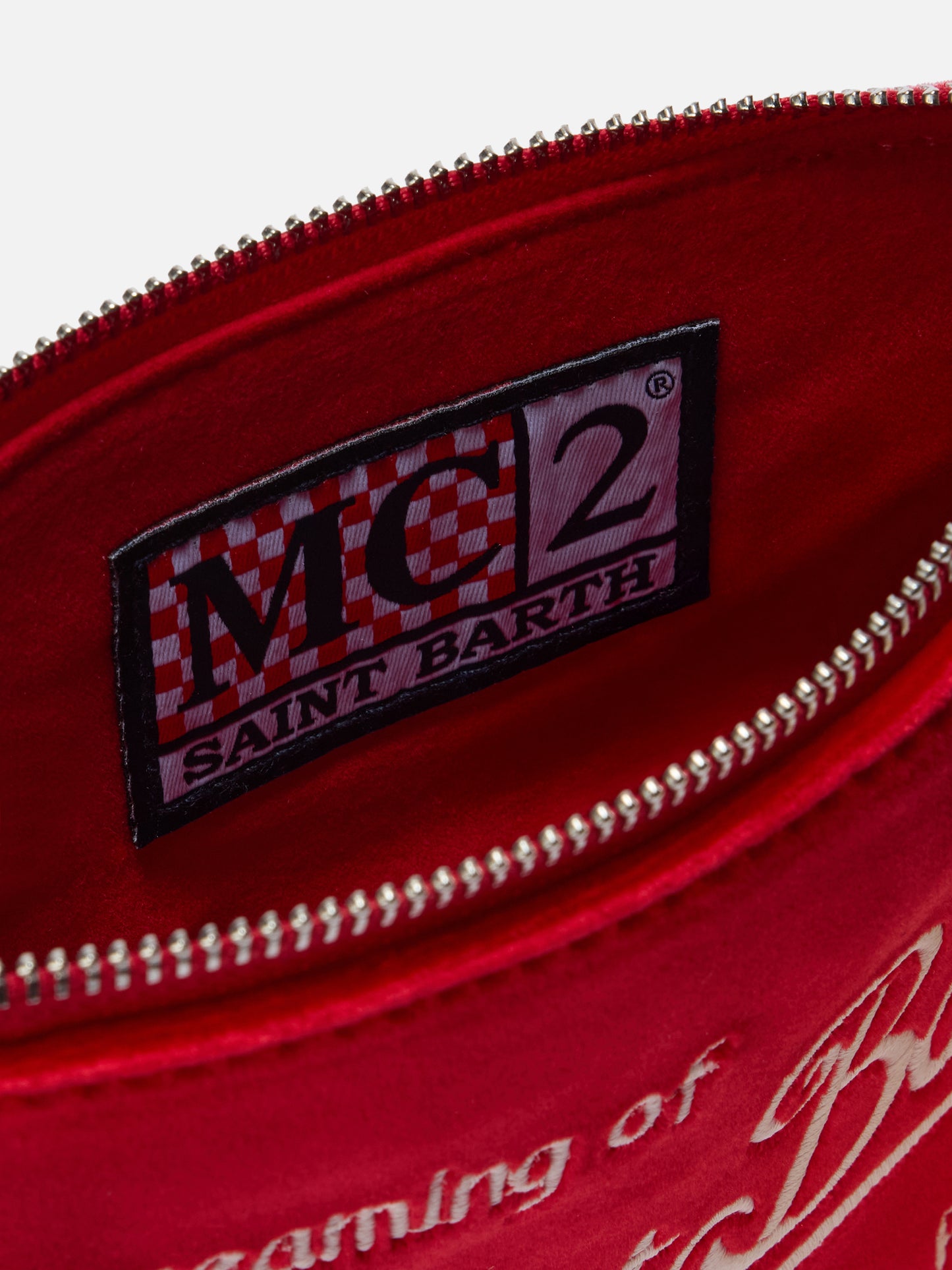 Parisienne Mini-Umhängetasche aus rotem Samt